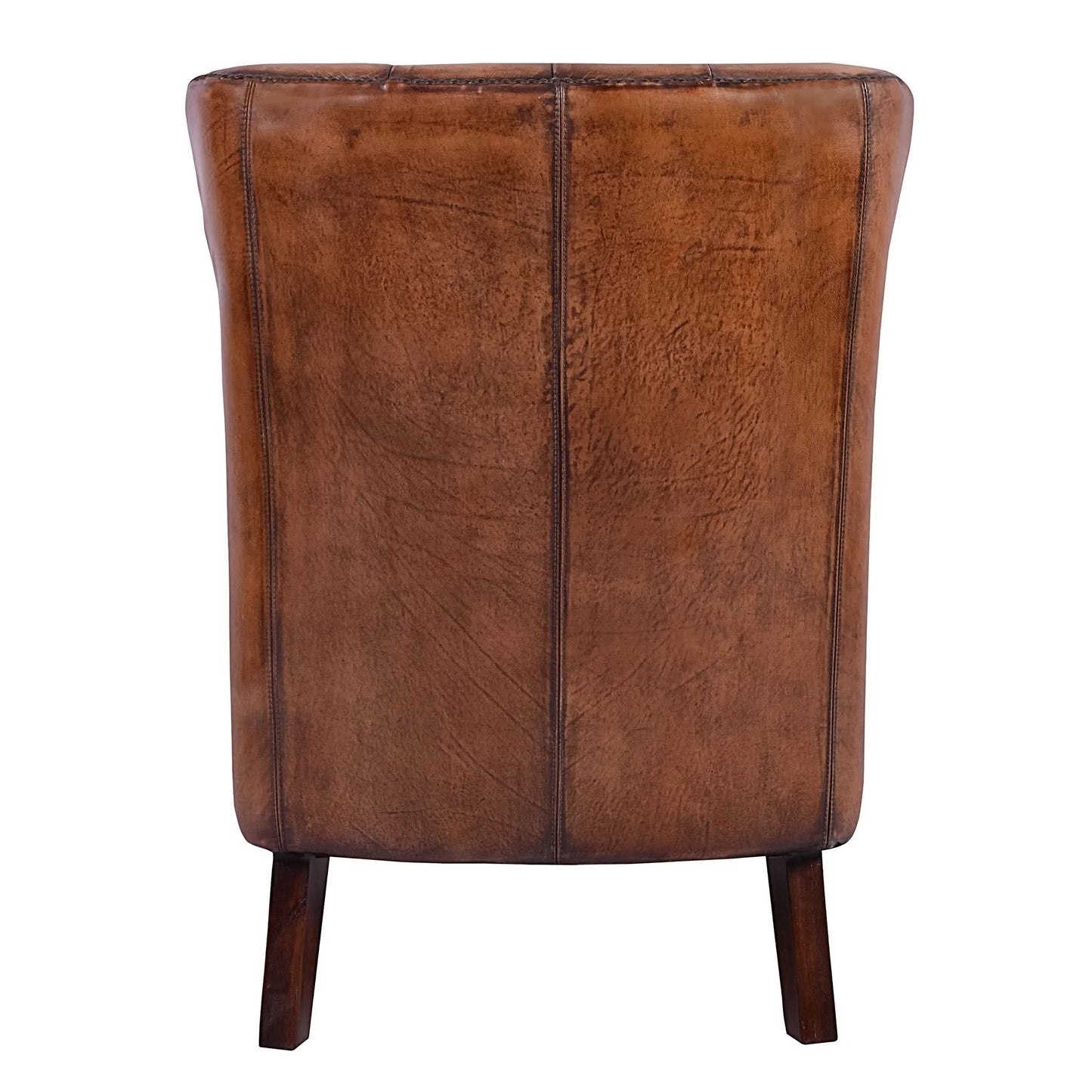 HAREWOOD VINTAGE LEATHER ARMCHAIR IN TOFFEE