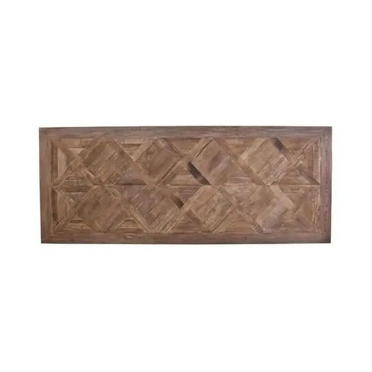 HARLOW PARQUET RECLAIMED ELM DINING TABLE WITH PEDESTAL BASE 200CM - MyChocolateWood