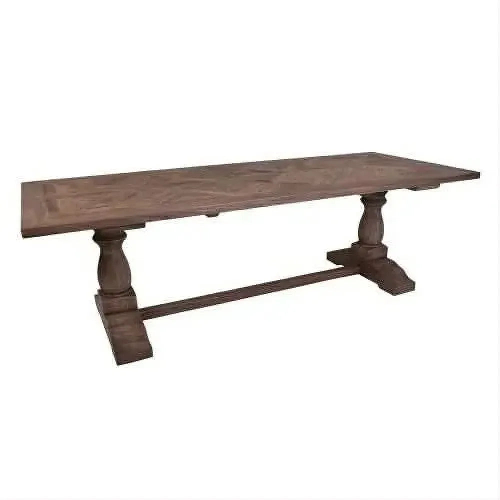Harlow Parquet Reclaimed Elm Dining Table 250cm - Chocolate Wood
