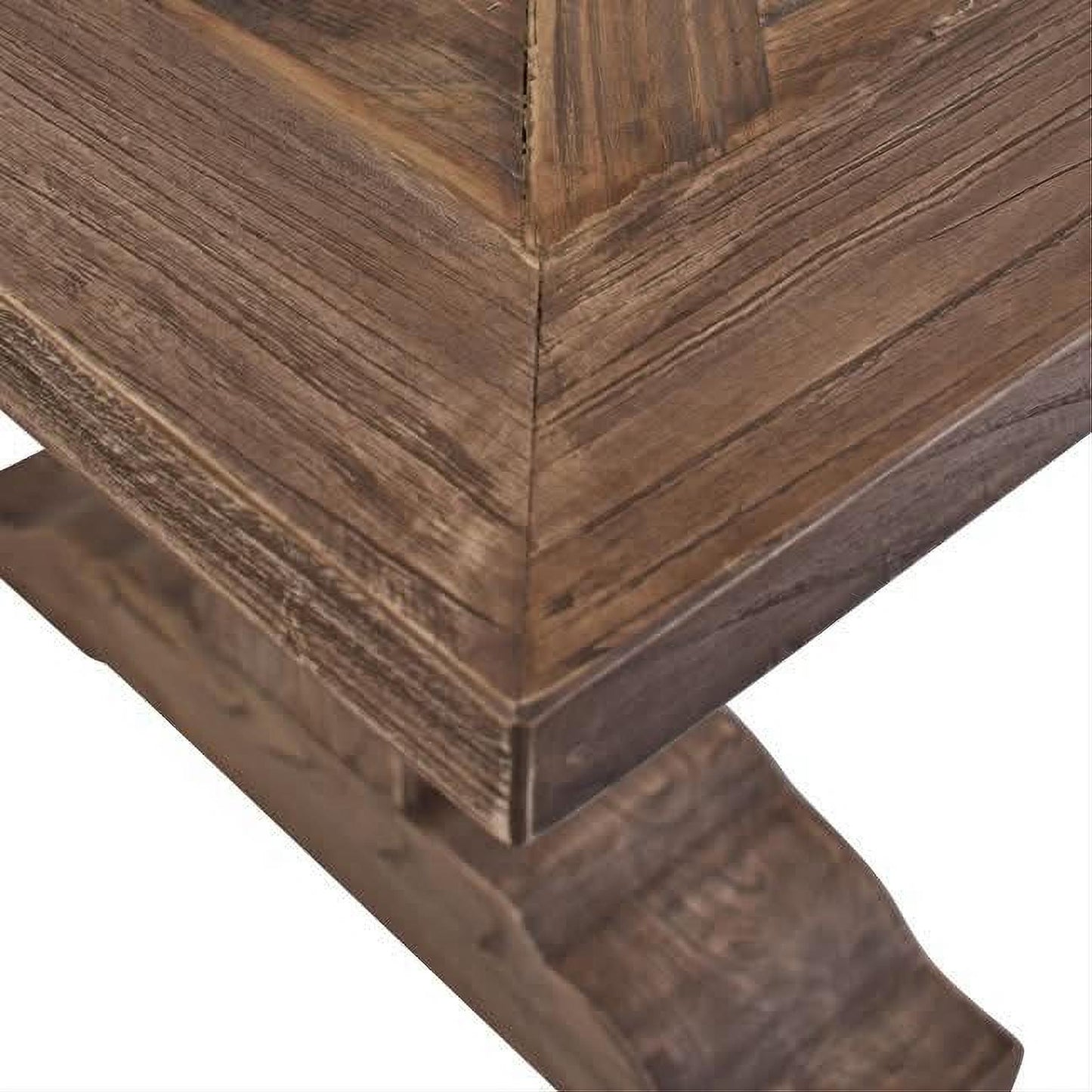 Harlow Parquet Reclaimed Elm Dining Table 250cm - Chocolate Wood