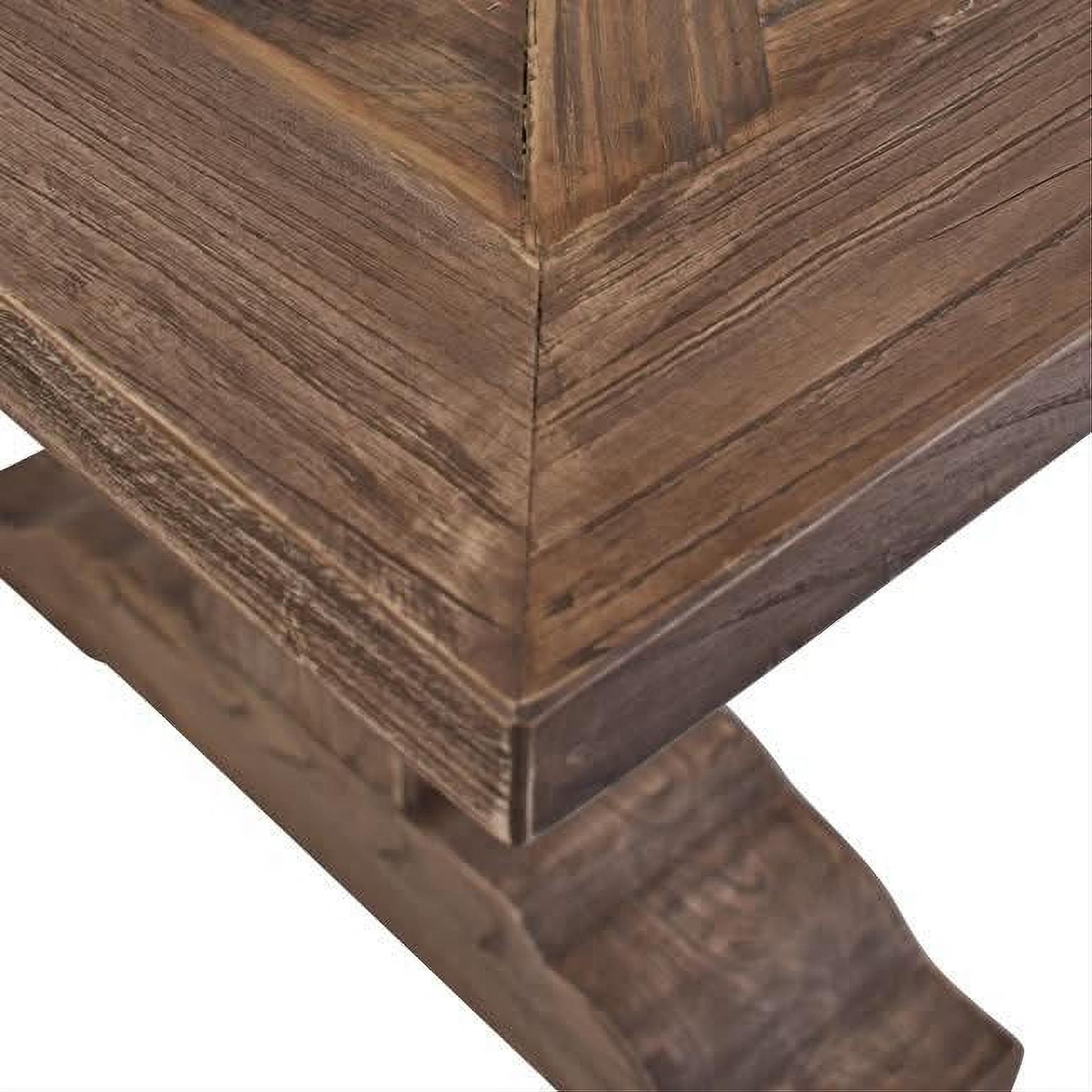 Harlow Parquet Reclaimed Elm Dining Table 250cm - Chocolate Wood