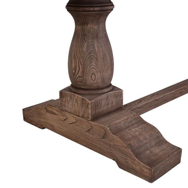 HARLOW PARQUET RECLAIMED ELM DOUBLE EXTENSION DINING TABLE WITH PEDESTAL BASE 210/260/310CM NATURAL ELM - MyChocolateWood