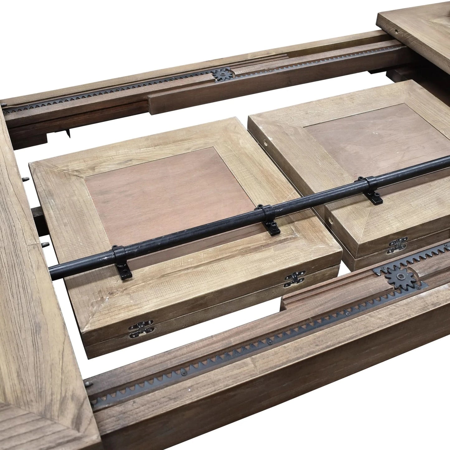 HARLOW PARQUET RECLAIMED ELM DOUBLE EXTENSION DINING TABLE WITH PEDESTAL BASE 210/260/310CM NATURAL ELM - MyChocolateWood
