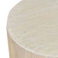 HAROUN RECLAIMED ELM ROUND SIDE TABLE LAMP TABLE WHITE WITH DARK GRAINS - MyChocolateWood