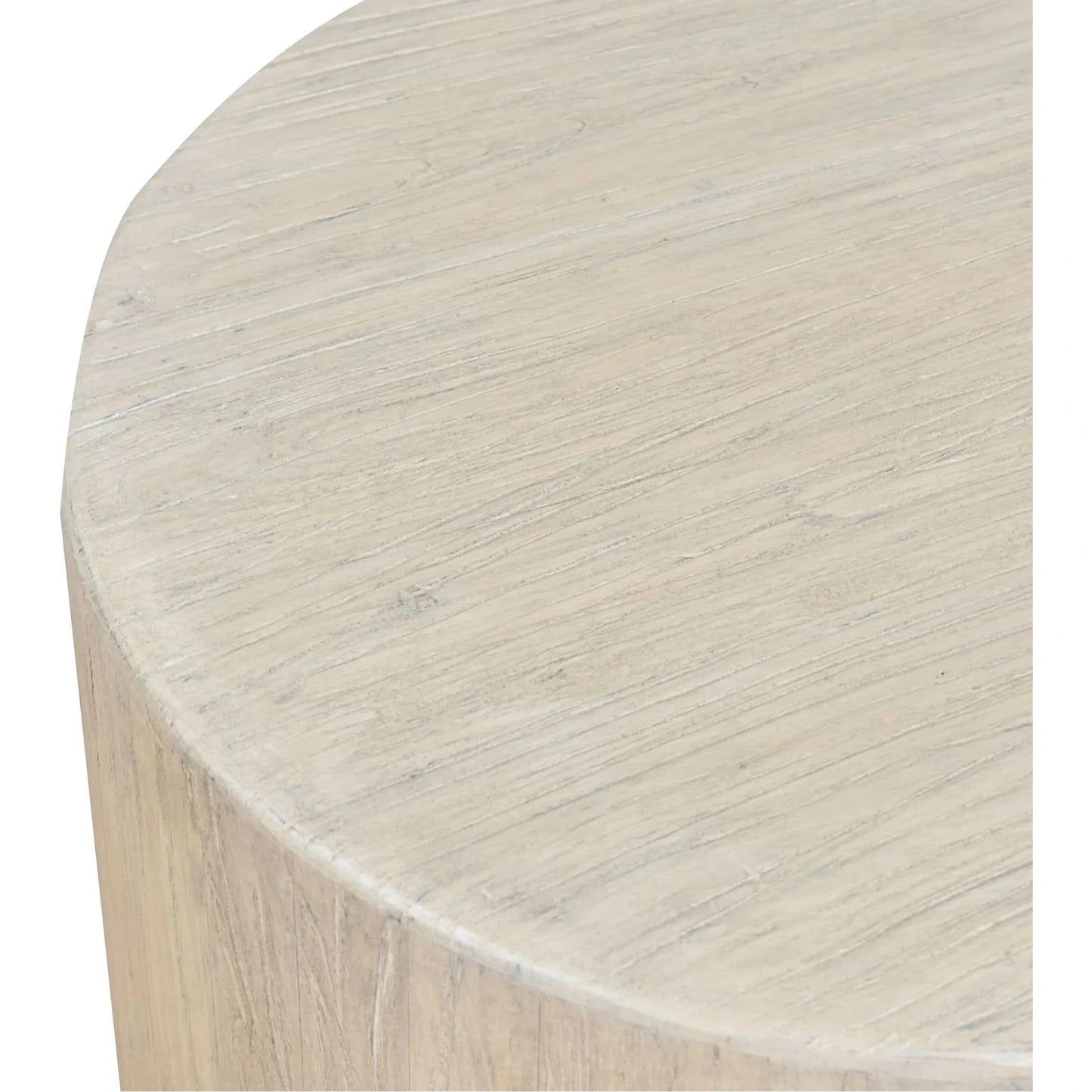 HAROUN RECLAIMED ELM ROUND SIDE TABLE LAMP TABLE WHITE WITH DARK GRAINS