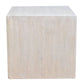 HAROUN RECLAIMED ELM SQUARE SIDE TABLE LAMP TABLE WHITE WITH DARK GRAINS - MyChocolateWood