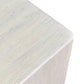 HAROUN RECLAIMED ELM SQUARE SIDE TABLE LAMP TABLE WHITE WITH DARK GRAINS - MyChocolateWood