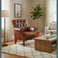 HARPER AGED LEATHER ARMCHAIR - MyChocolateWood