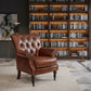 HARPER AGED LEATHER ARMCHAIR - MyChocolateWood
