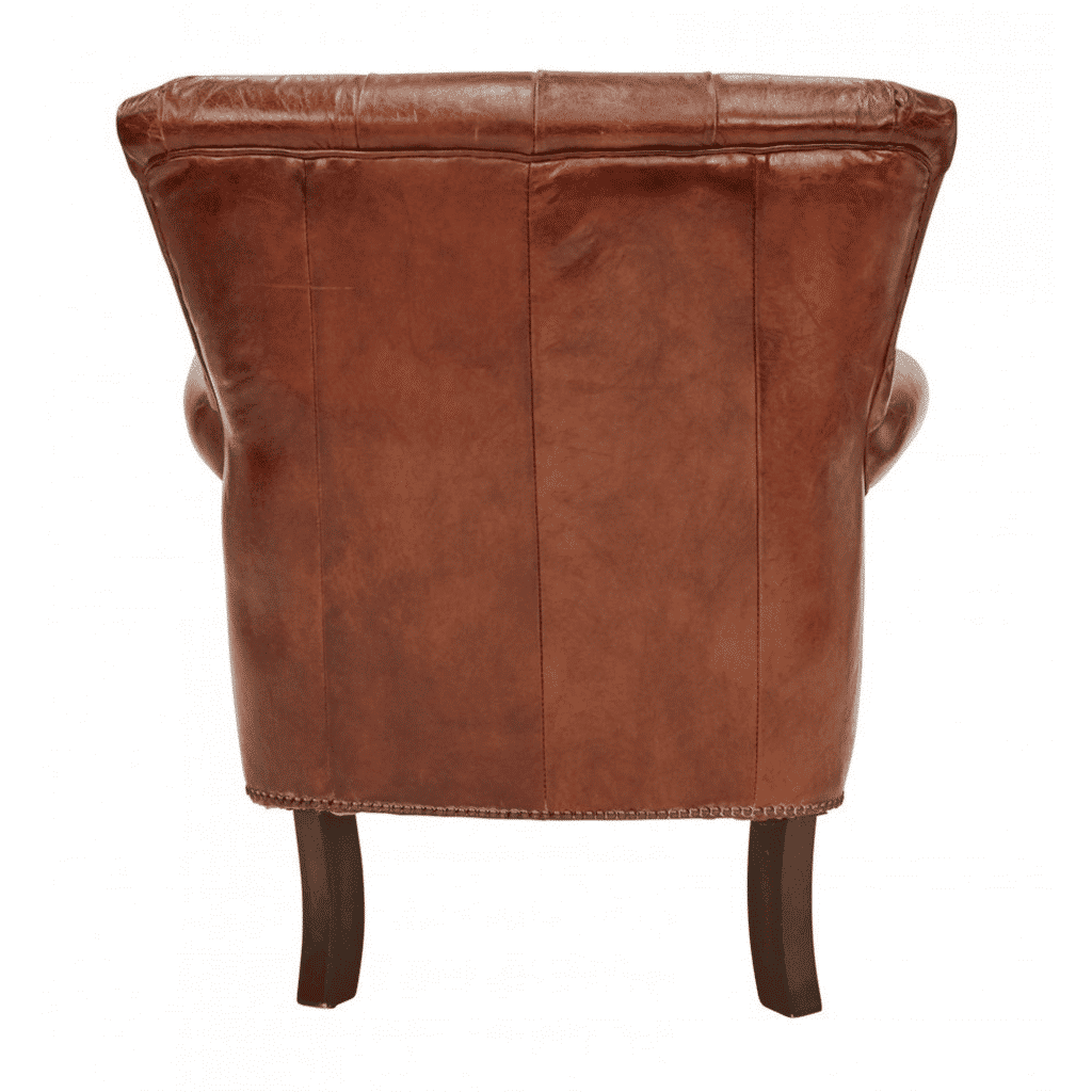 HARPER AGED LEATHER ARMCHAIR - MyChocolateWood