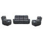 Hawes 3-Piece Electric Recliner Suite in Gunmetal - Chocolate Wood