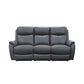 HAWES 3 PIECE ELECTRIC RECLINER 3-SEATER SOFA & 2 ARMCHAIRS GUNMETAL COLOUR - MyChocolateWood