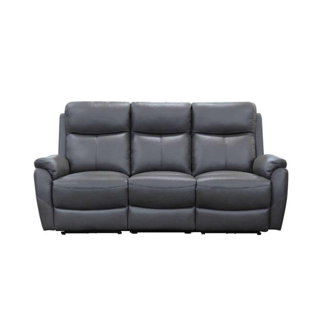 HAWES 3 PIECE ELECTRIC RECLINER 3-SEATER SOFA & 2 ARMCHAIRS GUNMETAL COLOUR - MyChocolateWood