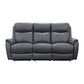 Hawes 3-Piece Electric Recliner Suite in Gunmetal - Chocolate Wood