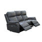 HAWES 3 PIECE ELECTRIC RECLINER 3-SEATER SOFA & 2 ARMCHAIRS GUNMETAL COLOUR - MyChocolateWood
