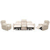HAWES 3 PIECE ELECTRIC RECLINER 3-SEATER SOFA & 2 ARMCHAIRS SILVER COLOUR