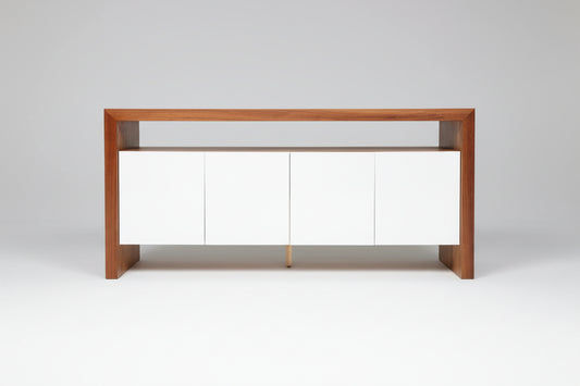 HELENA AUSTRALIAN BLACKWOOD 4 DOORS BUFFFET/SIDEBOARD IN WHITE POLYURETHANE AUSTRALIAN CUSTOM MADE - MyChocolateWood