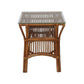 HENDERSON GLASS TOP RATTAN SIDE TABLE IN TOBACCO - MyChocolateWood