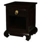Hiroko Opium Leg 1-Drawer Bedside Table in Chocolate - Chocolate Wood