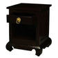 HIROKO OPIUM STYLE LEG 1 DRAW & 1 SHELF BEDISDE TABLE - CHOCOLATE - MyChocolateWood