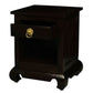 Hiroko Opium Leg 1-Drawer Bedside Table in Chocolate - Chocolate Wood