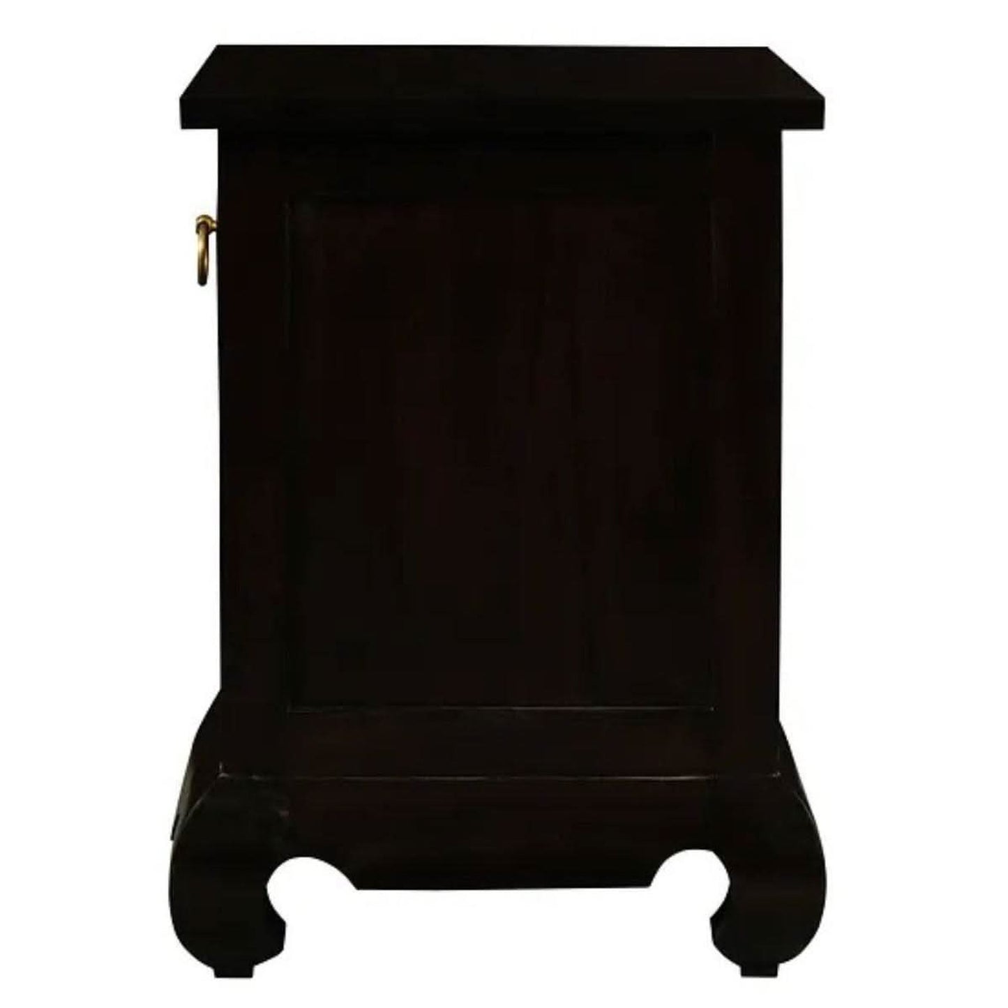 Hiroko Opium Leg 1-Drawer Bedside Table in Chocolate - Chocolate Wood