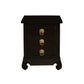 HIROKO OPIUM STYLE LEG 3 DRAWERS BEDSIDE TABLE - CHOCOLATE - MyChocolateWood