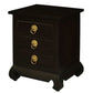 HIROKO OPIUM STYLE LEG 3 DRAWERS BEDSIDE TABLE - CHOCOLATE - MyChocolateWood