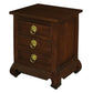 HIROKO OPIUM STYLE LEG 3 DRAWERS BEDSIDE TABLE - MAHOGANY - MyChocolateWood