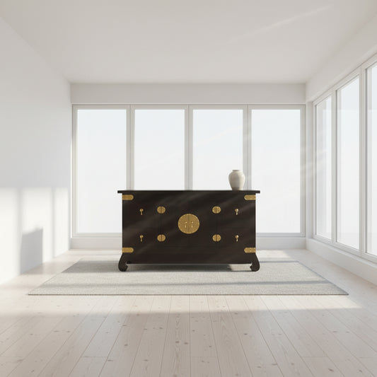 HIROKO SOLID MAHOGANY CHINESE STYLE BUFFET/SIDEBOARD2 DOORS 4 DRAWERS IN CHOCOLATE - MyChocolateWood
