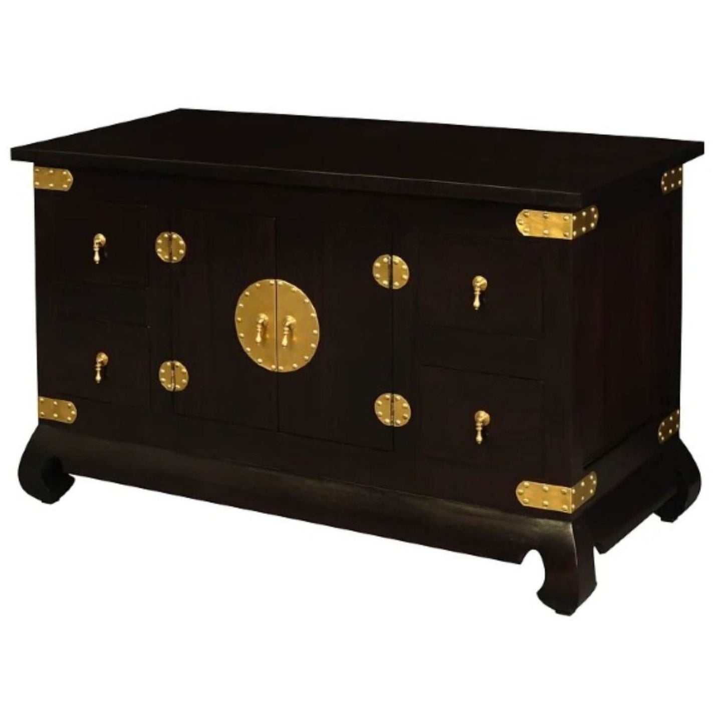 Hiroko Chinese Style Buffet / Sideboard 120cm in Chocolate - Chocolate Wood