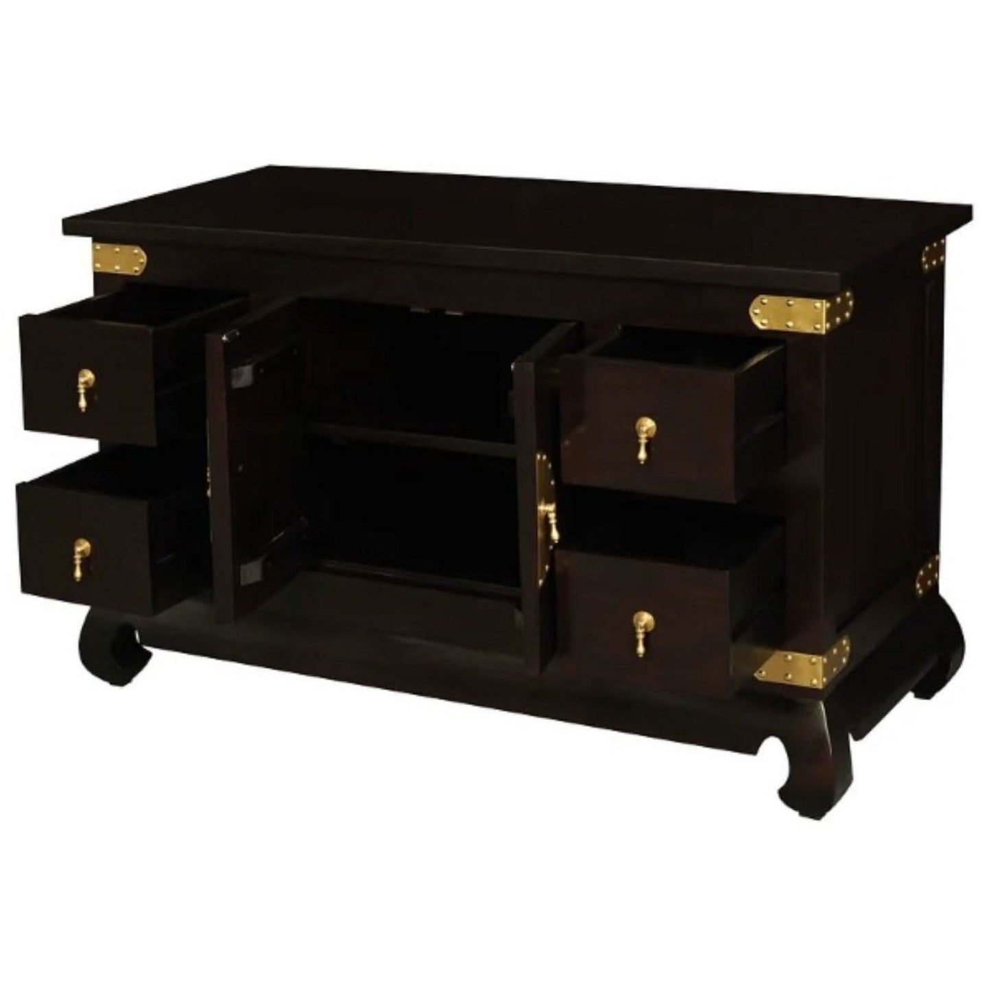 Hiroko Chinese Style Buffet / Sideboard 120cm in Chocolate - Chocolate Wood