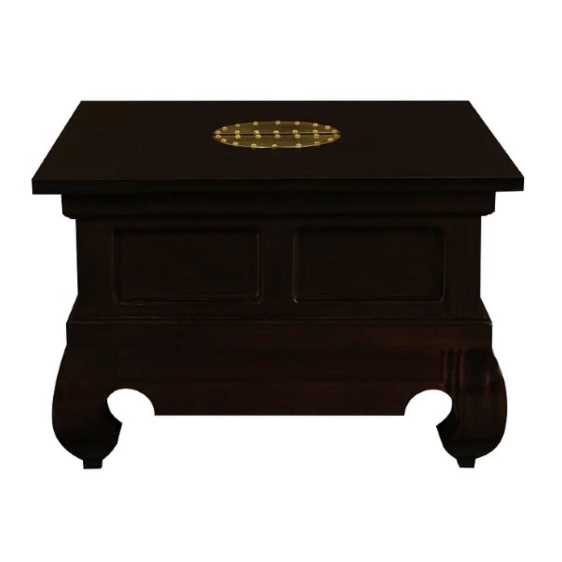 Hiroko Chinese Style Lamp Table in Chocolate - Chocolate Wood