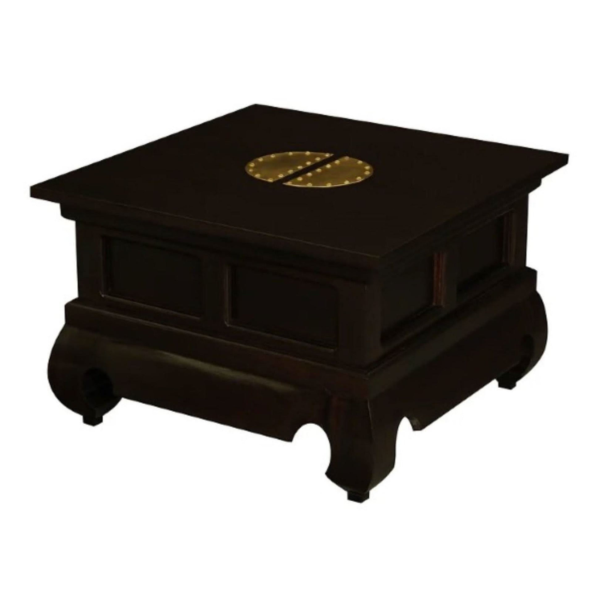 Hiroko Chinese Style Lamp Table in Chocolate - Chocolate Wood