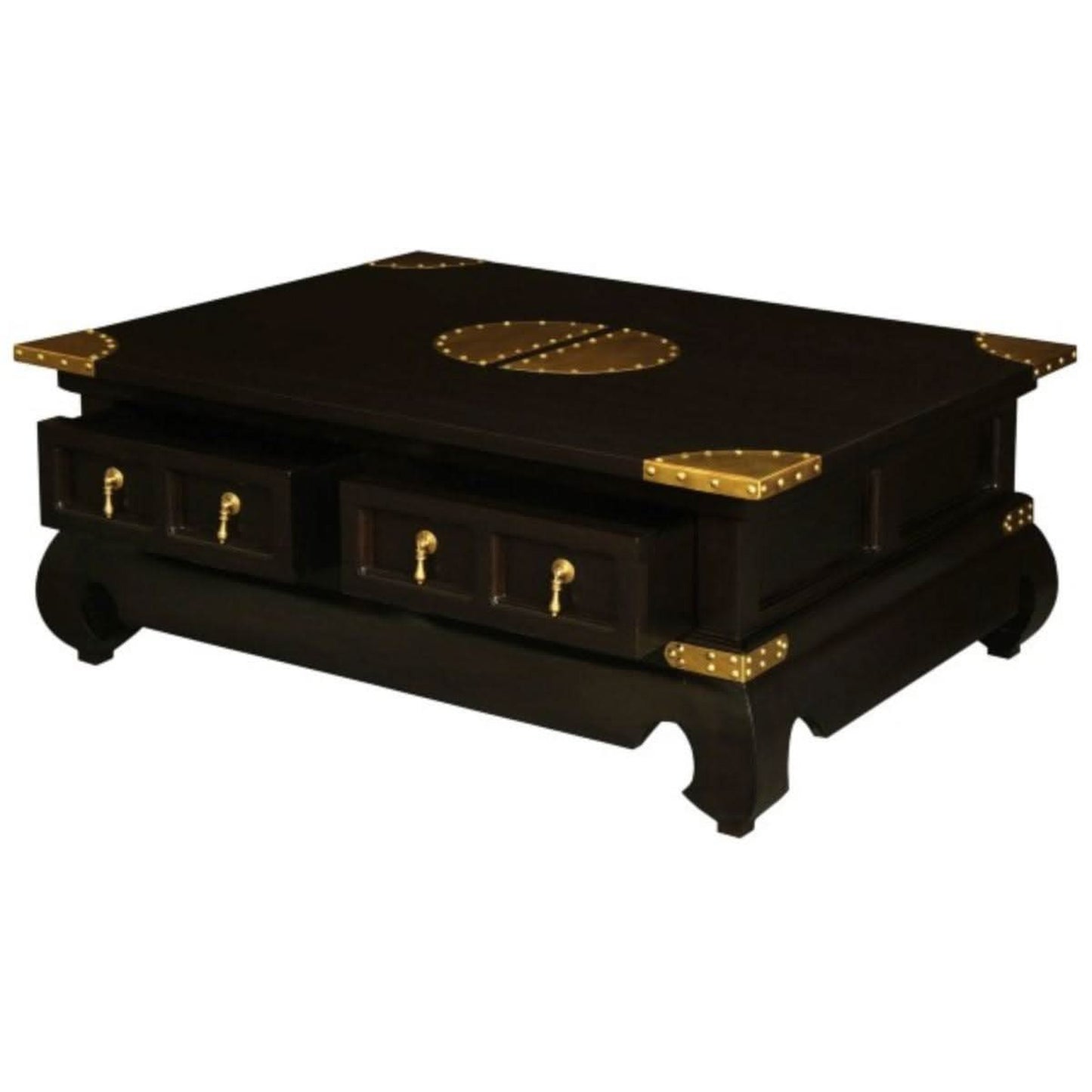 Hiroko 4-Drawer Rectangular Coffee Table in Chocolate - Chocolate Wood