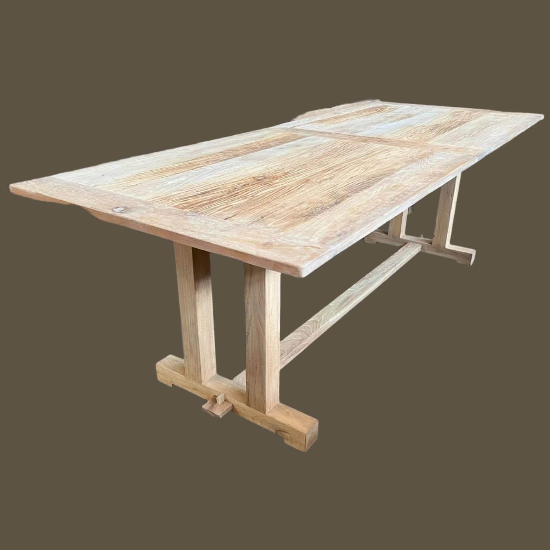 HOBART RECYCLED ELM TRESTLE DINING TABLE 240CM - MyChocolateWood