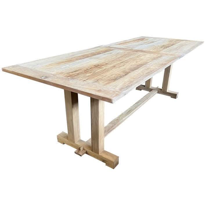 HOBART RECYCLED ELM TRESTLE DINING TABLE 240CM - MyChocolateWood