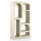 HORIZON MANGO WOOD HIGH BOOKCASE IN CREAM CONCRETE FINISH - MyChocolateWood