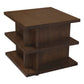 Hudson Solid Mindi Timber Square Side Table / Lamp Table in Walnut - Chocolate Wood