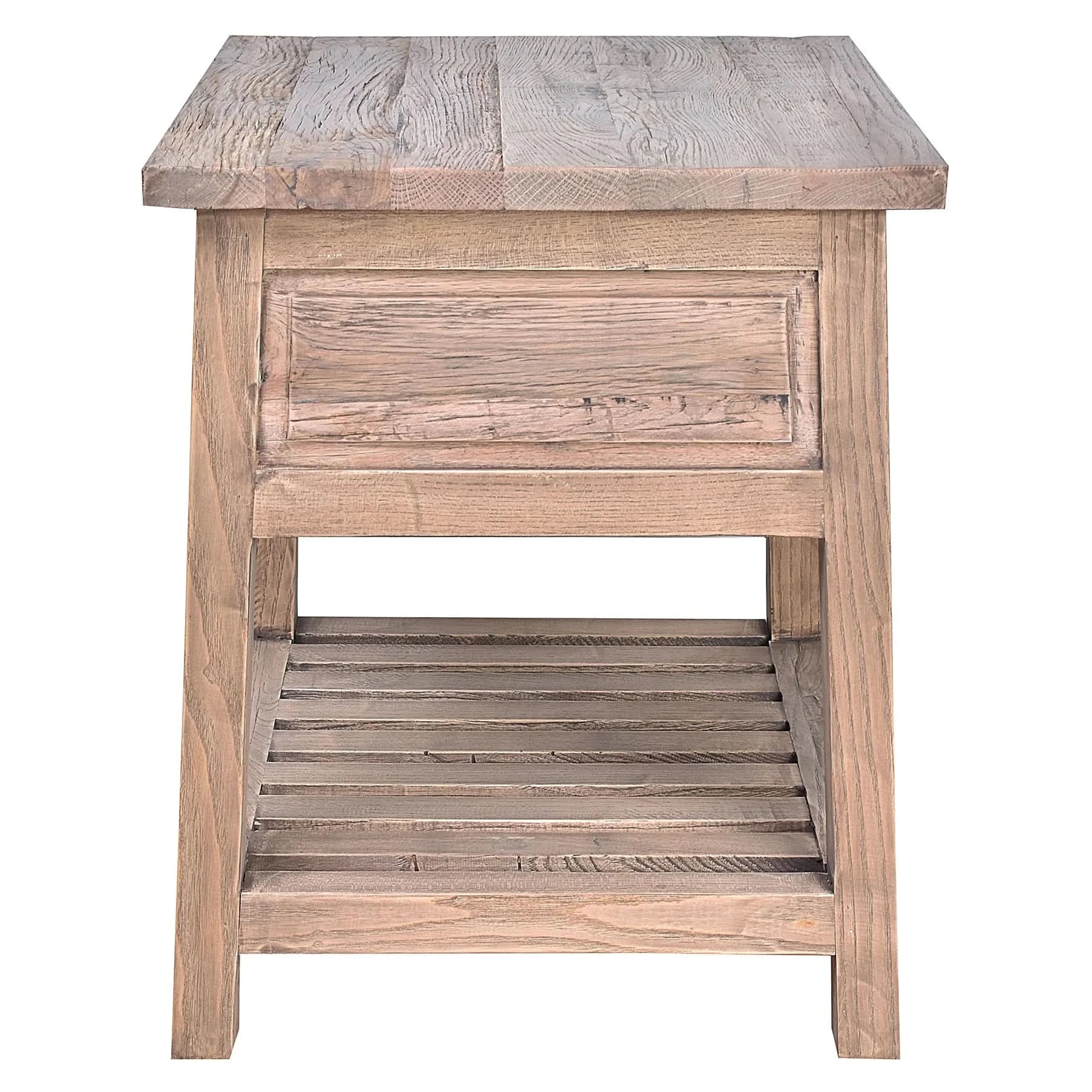 HUGO SLATED OAK SIDE TABLE LAMP TABLE NATURAL - MyChocolateWood