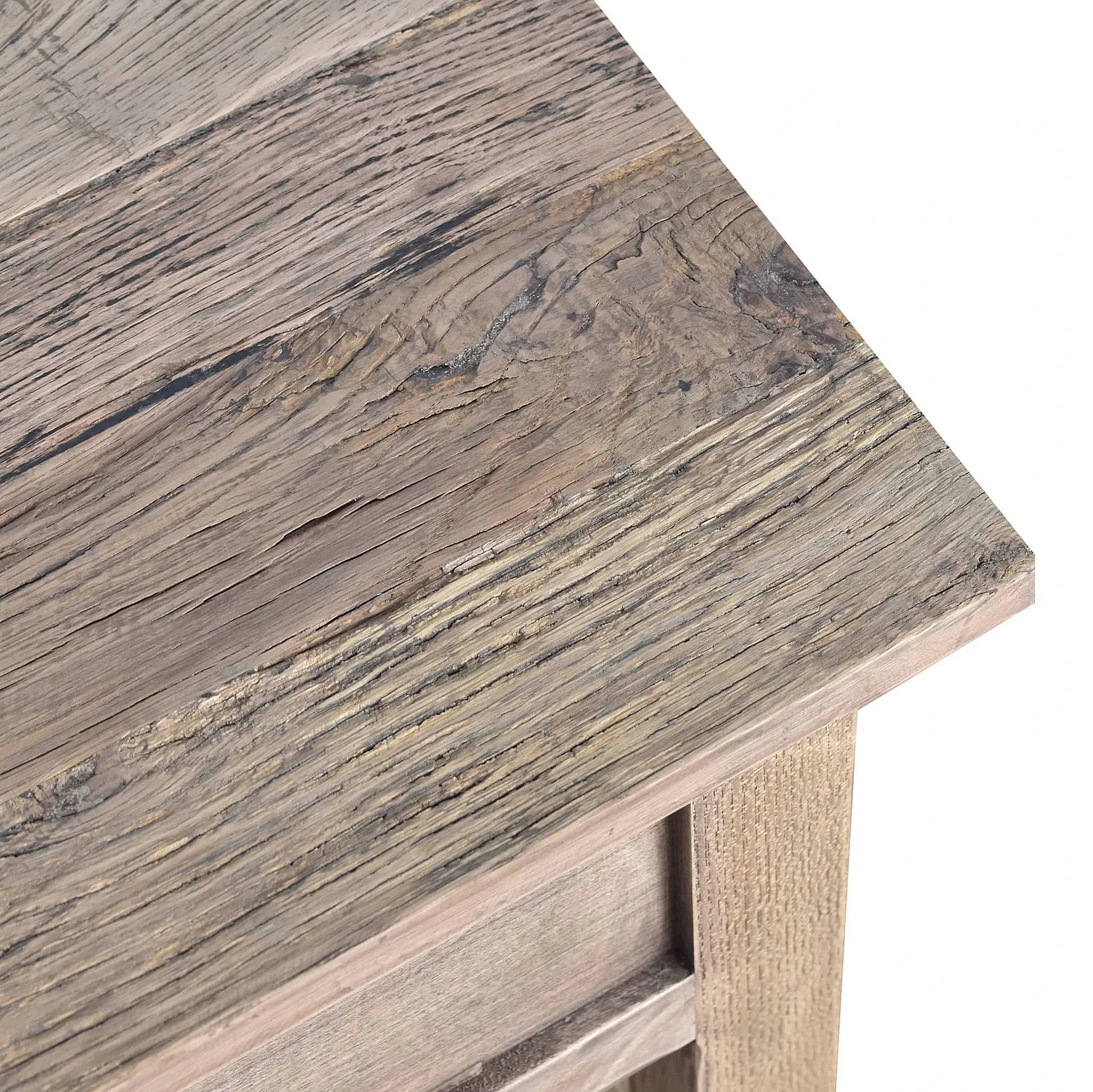 HUGO SLATED OAK SIDE TABLE LAMP TABLE NATURAL - MyChocolateWood