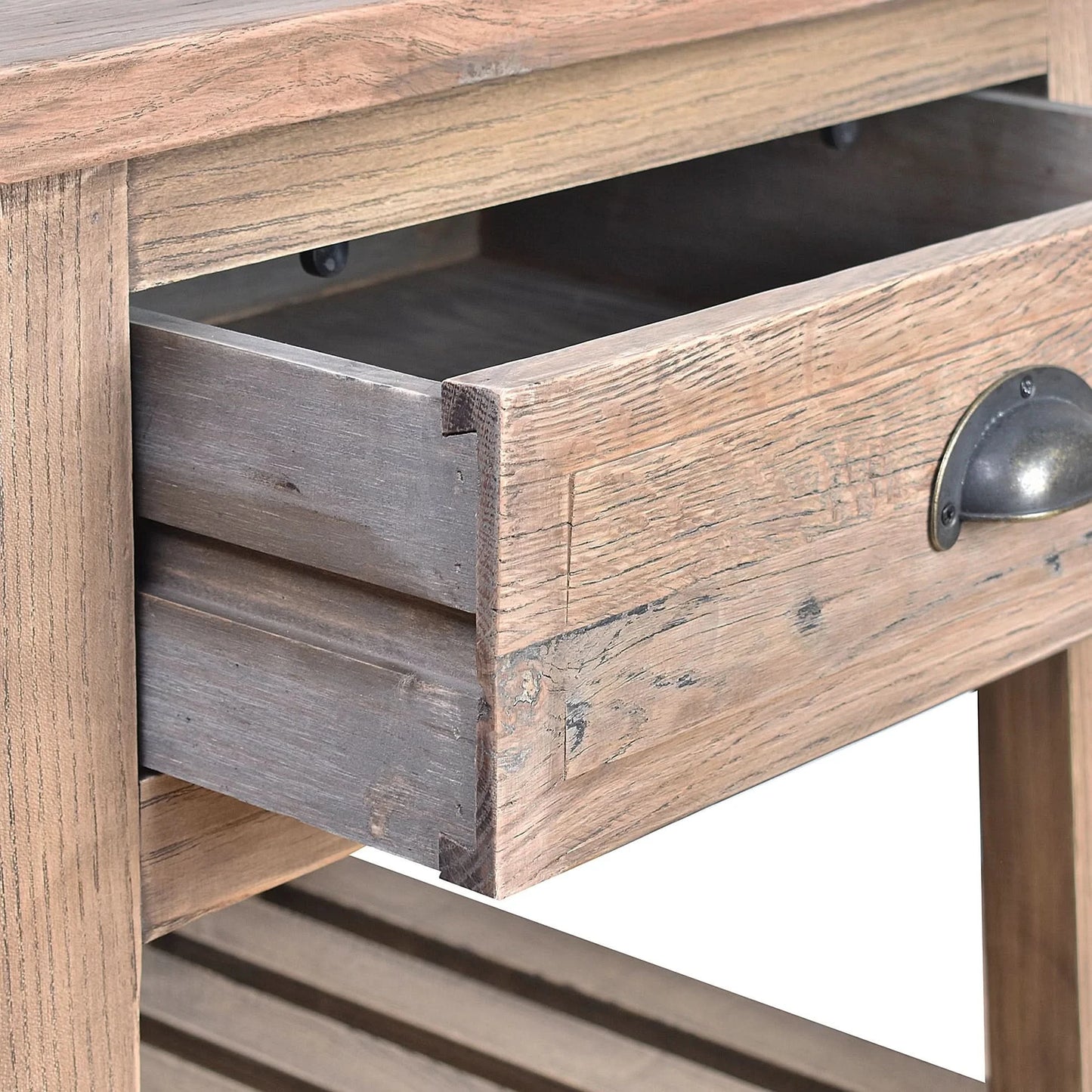 HUGO SLATED OAK SIDE TABLE LAMP TABLE NATURAL - MyChocolateWood