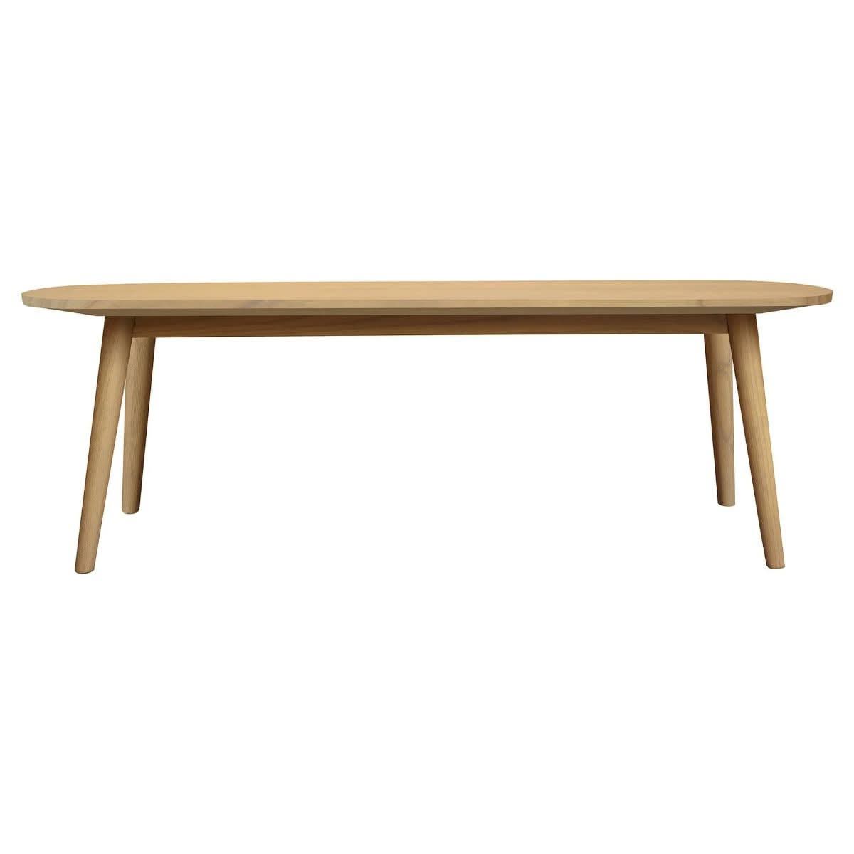 HUNTLEY OVAL DINING BENCH OAK TIMBER 130CM NATURAL - MyChocolateWood