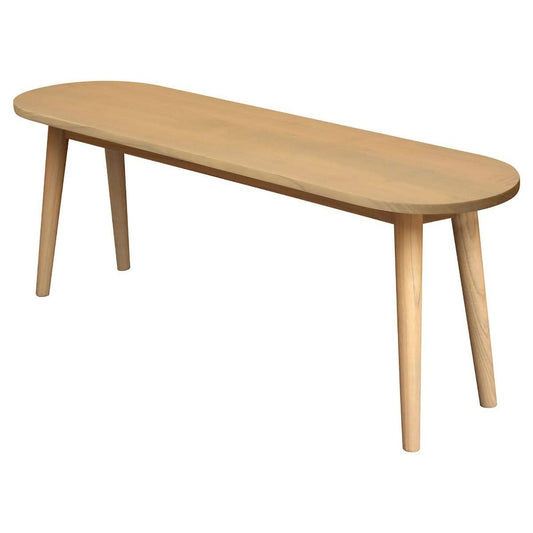 HUNTLEY OVAL DINING BENCH OAK TIMBER 130CM NATURAL - MyChocolateWood