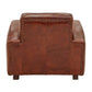 HUXLEY CLUB AGED LEATHER ARMCHAIR IN VINTAGE BROWN- BOLD BRASS STUD DETAILING