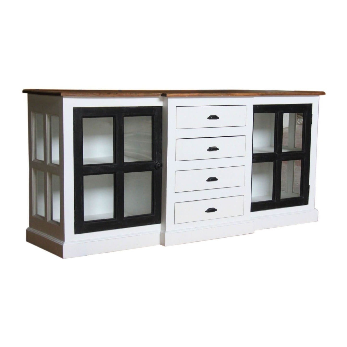 INDIGO SOLID MANGO WOOD HAMPTON STYLE BUFFET/SIDEBOARD 2 DOORS 4 DRAWERS
