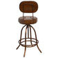 INDUSTRIAL LEATHER WIND UP BAR CHAIR/BAR STOOL IRON & LEATHER - MyChocolateWood