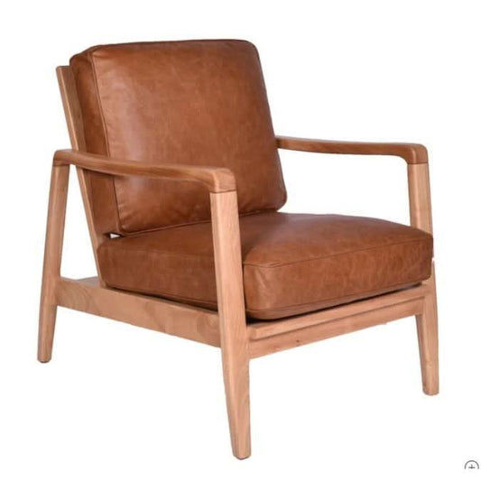 INNIS BUCKLE LEATHER ARMCHAIR LOUNGE CHAIR EASY CHAIR COLUMBIAN BROWN - MyChocolateWood
