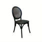 Islander Recycled Elm Dining Chair with Open Rattan Weave in Black - Chocolate Wood