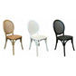 ISLANDER RECYCLED ELM TIMBER DINING CHAIR OPEN RATTAN WEAVE BLACK 44X55X95(H) CM - MyChocolateWood